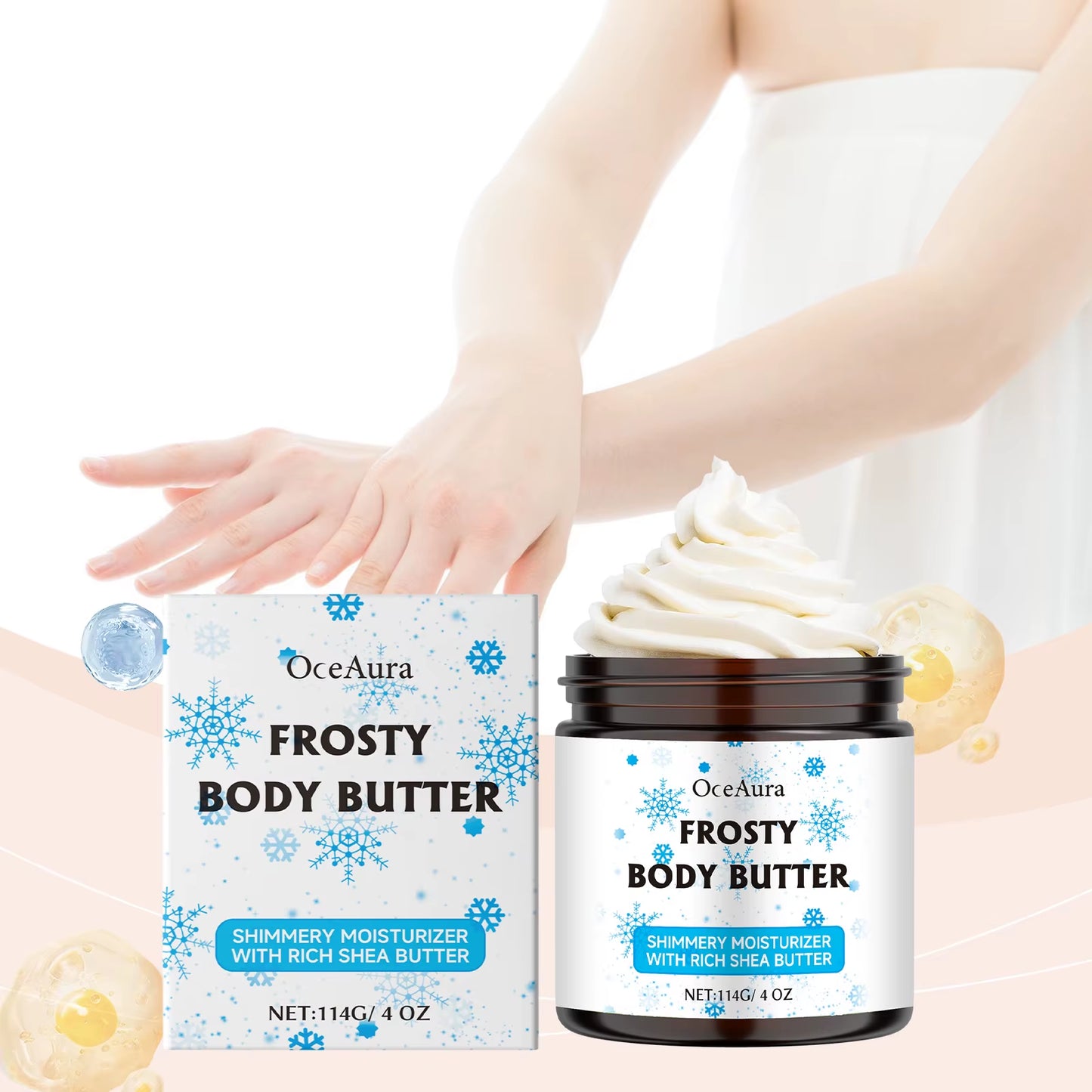 Shea Butter Body Cream Ultra-Hydrating Daily Nourish Skin Lasting Moisturizer Reduce Dryness Soft Body Skin Cream Easy to Absorb