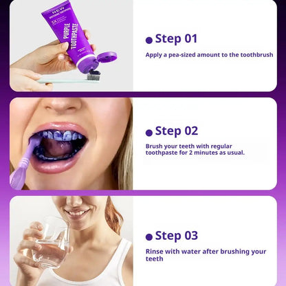 Teeth Whitening Products Purple Toothpaste Remove Tartar Plaque Reduce Yellowing Teeth Deep Cleansing Stains Oral Clean Care