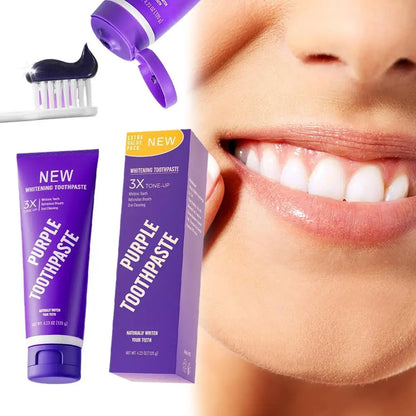 Teeth Whitening Products Purple Toothpaste Remove Tartar Plaque Reduce Yellowing Teeth Deep Cleansing Stains Oral Clean Care