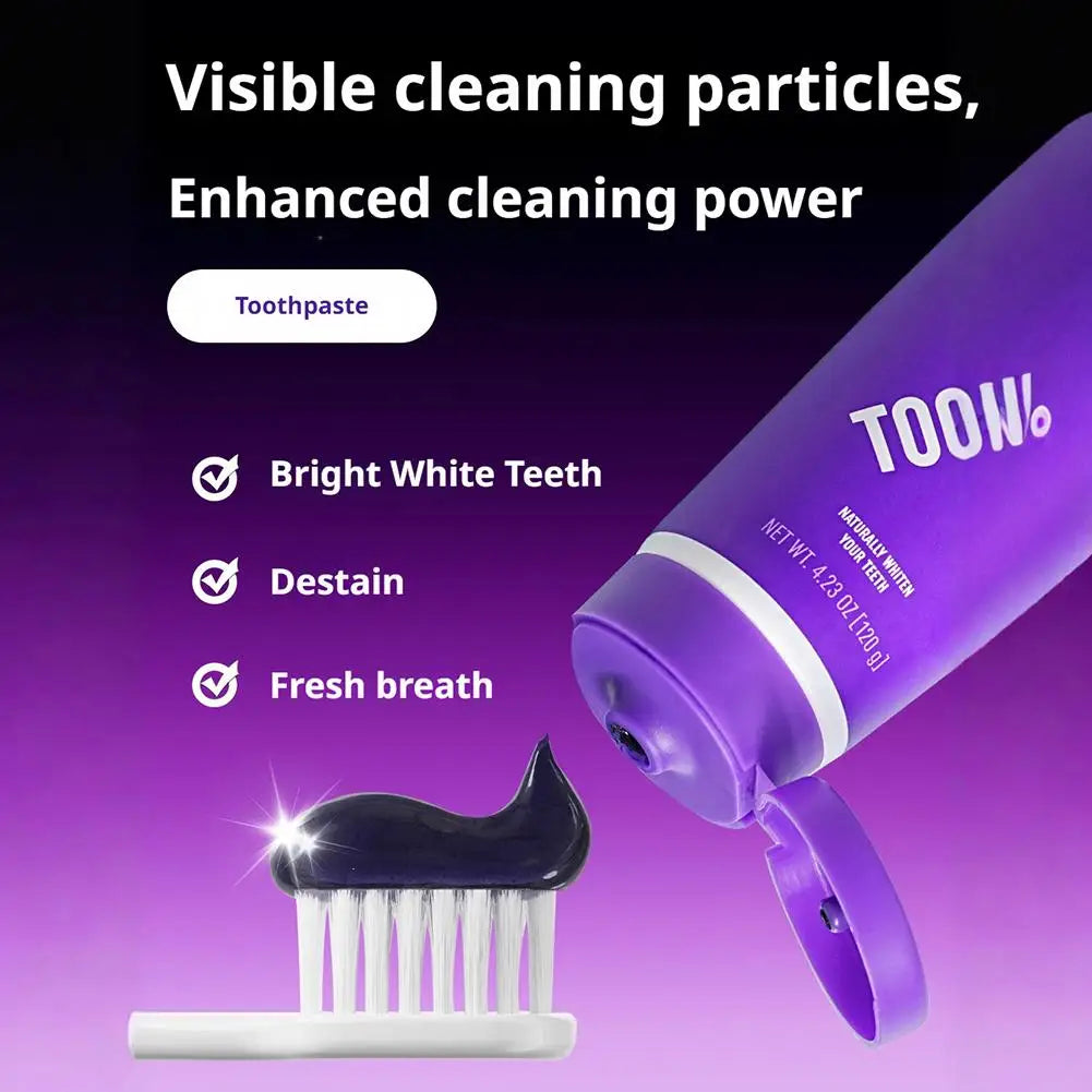 Teeth Whitening Products Purple Toothpaste Remove Tartar Plaque Reduce Yellowing Teeth Deep Cleansing Stains Oral Clean Care
